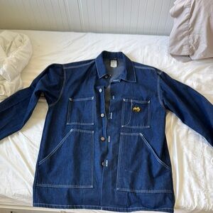 Blue Denim Jacket with White Stitching